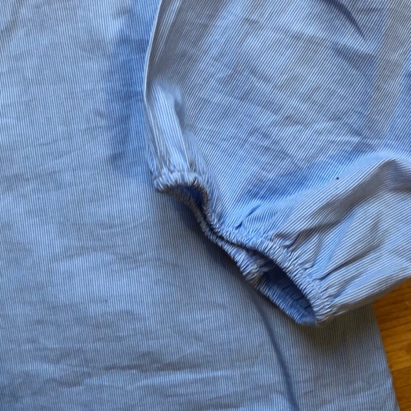Light blue pin stripe 3/4 sleeve blouse - Picture 3 of 4